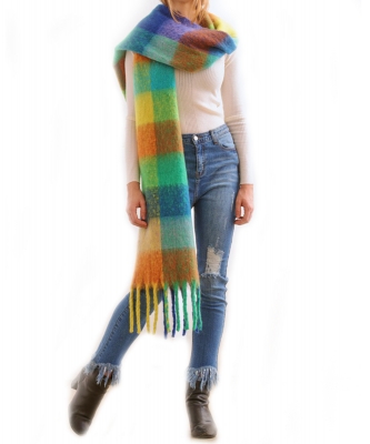 Multi Color Oblong Fashion Scarf SF320023 BLUE